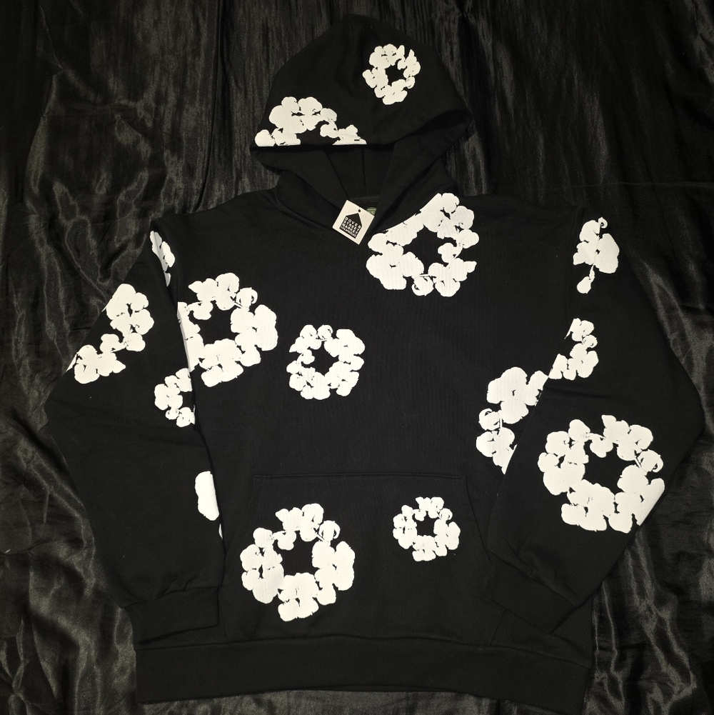 Denim Tears The Cotton Wreath Hoodie, Black
